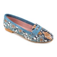 mocasin piel boa azul
