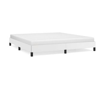 Estructura de cama de cuero sintético blanco 160x200 cm