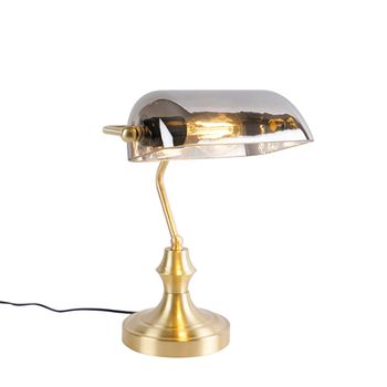 Lámpara de mesa vidrio oro/latón