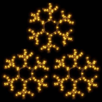 Figura De Navidad De Copo De Nieve Con Led 3 Piezas 38x37 Cm Vidaxl