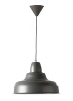 lampara techo pantalla metalica  gris pendel textil