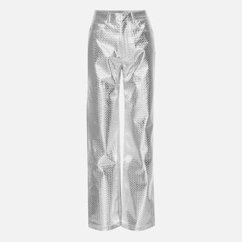 Rotate Birger Christensen Woven Faux Leather Straight Trousers - DK 36/UK 8