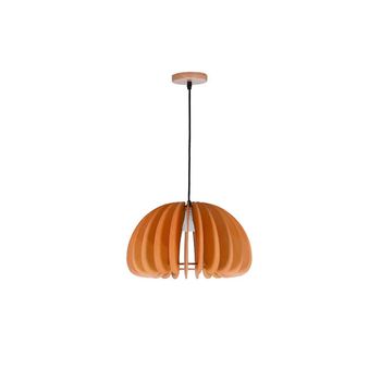 BEL AIR HOME Lámpara colgante JAIPUR 30 CM, madera natural, altura regulable, 1xE-27, estilo bohemio, para comedor, salón o dormitorio, bombilla no incluida
