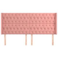 cabecero cama mueble de dormitorio con orejas de terciopelo 203 x 16 x 118128 cm rosa m020004110