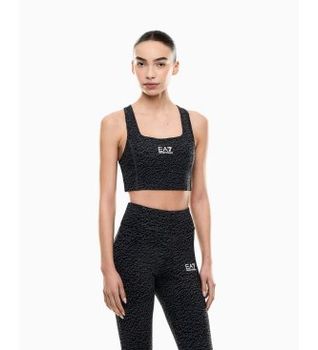 EA7 para mujer. 7W000918_AF13418 Top Vigor7 Lab negro (M), Deportivo, Poliamida, Sin mangas / Tirantes