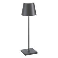 lampara de mesa led zafferano poldina pro gris oscuro recargable regulable hasta 12 h ip65 apta exterior
