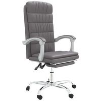 silla de oficina reclinable cuero sintetico gris vidaxl