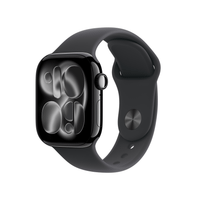 apple watch series 11 gps  cellular 42mm jet black aluminium case with black sport band - ml