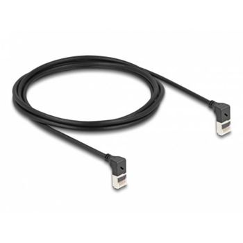 Cable de red DeLOCK RJ45 Cat6a S/FTP Slim 90° acodado 2 m negro