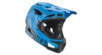 casco integral de fibra de vidrio seven project 23 azul   negro