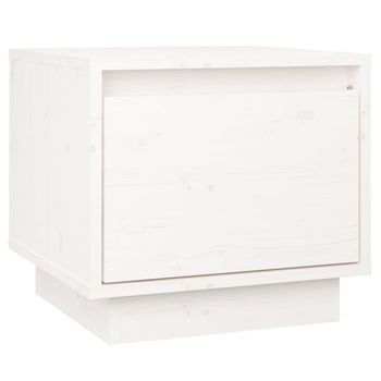 Mesita De Noche 34x35x32 Cm Madera - Blanco