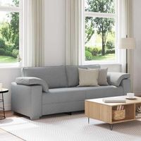 vidaxl sofa de 3 plazas gris claro 220 cm tela