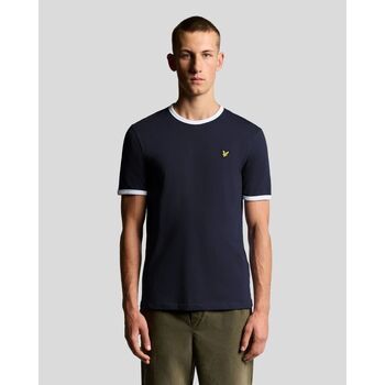 Lyle & Scott Camiseta TS2201V RINGER T-SHIRT-W403 DARK NAVY/WHITE para hombre
