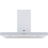 belling 110db flat chimney cooker hood - white white