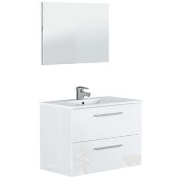 Mueble De Baño Con Dos Puertas Batientes Y Espejo