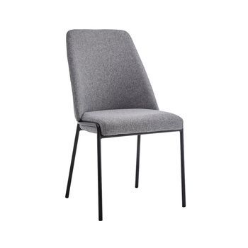 Set De 4 Sillas De Comedor Tapizadas Leola - Color Gris - Homekit