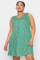 yours vestido sin mangas mini verde de florecitas mujer curvy y tallas grandes yours
