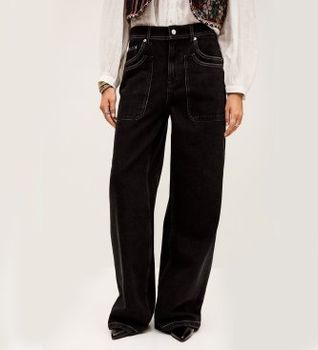 BA&SH para mujer. 1H25NOEL Jeans Noel negro (38), Casual, Algodón, Denim