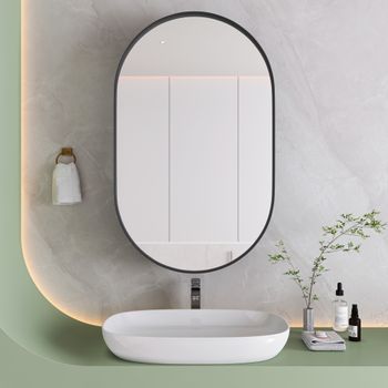 Armario Con Espejo - Mueble Para Baño - Metal - Negro (51.5x12x85cm)