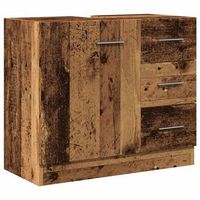 armario para lavabo madera ingenieria envejecida 63x30x54 cm vidaxl