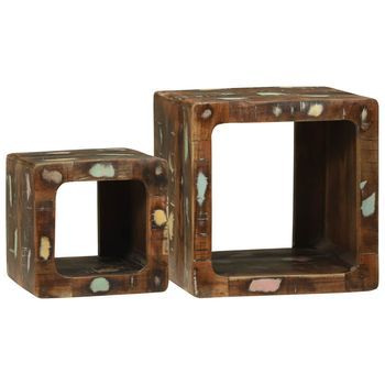 Unidades De Tv 2 Pcs Multicolor Madera Sólida Recuperada Vidaxl