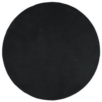 Alfombra De Pelo Corto Oviedo Negro Ø 160 Cm Vidaxl