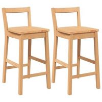 taburetes de bar 2 unidades madera maciza natural caucho vidaxl