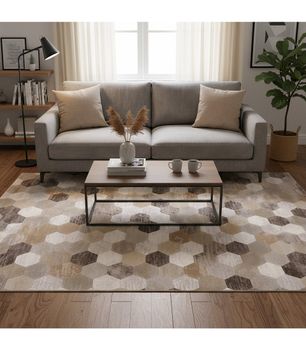 Argentum 63456 - Alfombra moderna de estilo geométrico