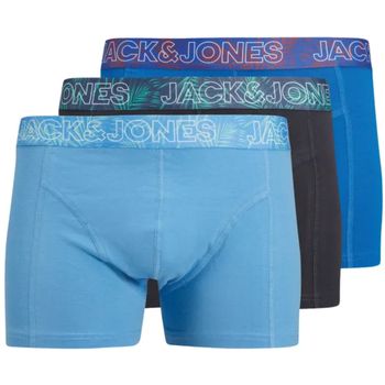 Jack & Jones Boxer 12277848 JACPETE SOLID TRUNKS 3 PACK JNR AZURE BLUE para niño