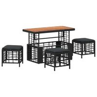 conjunto de comedor de jardin con cojin 4 piezas  mueble de jardin negro y gris