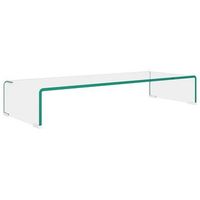 soporte para tvelevador monitor cristal claro 80x30x13 cm vidaxl