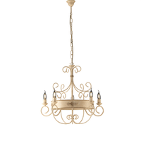 lampara de arana baltimora de hierro lacado marfil 5 luces 120 cm o60 cm bl183-5-av