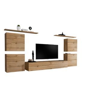 Conjunto De Muebles Para Sala Switch Iv De Diseño, Color Roble Wotan.