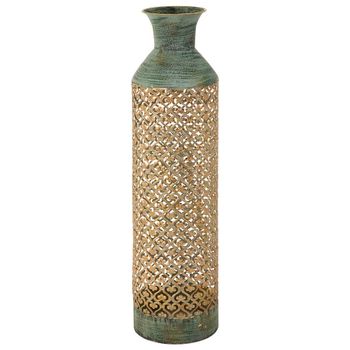 Wonderlust Deco - Jarrón de metal azul 18x18x69.5 Azul 18x18x69.5h cm