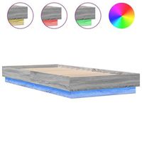 estructura de cama con luces led gris sonoma 90x200 cm vidaxl