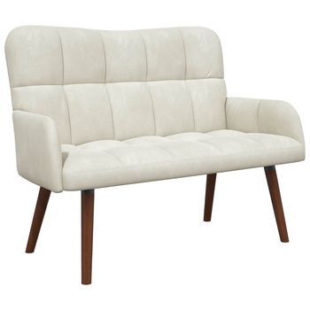 Sofá De 2 Plazas Crema 115 X 61 X 87 Cm Terciopelo Vidaxl