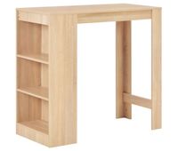 vidaxl mesa alta de cocina con estanteria color roble 110x50x103 cm