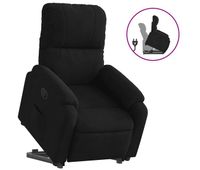 vidaxl sillon reclinable elevable tela de microfibra negro