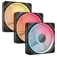 corsair icue link lx120-r rgb pack triple ventilador suplementario pwm 120mm negro