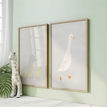 Set de 2 cuadros 108, marco premium chapado en roble, 30x40 cm