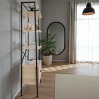 estanteria industrial 4 baldas 2 armarios 575x34x173 cm madera clara