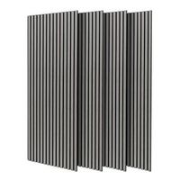 beethoven - juego de 4 paneles decorativos para pared de listones 150x60 cm gris