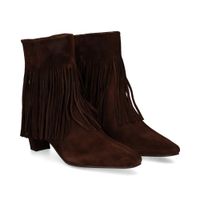 unisa botines con tacon mujer - marron talla 39