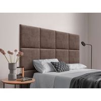 dhome cabecero tapizado para camas de 95cm compuesto de paneles autoadhesivos intercambiables de tela acualine cama lujo dormitorio acolchado marron