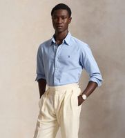 polo ralph lauren para hombre 710805564528 camisa oxford tenida custom fit azul claro l casual algodon manga larga