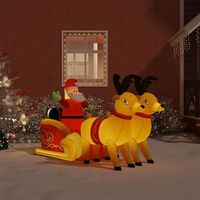 papa noel y renos de navidad  decoraciones de navidad inflables con led 130 cm cfw545110