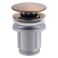 valvula click-clack color oro rosa en pvc con acero para lavabo y bide