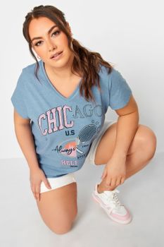 Yours Camiseta Azul De Pico 