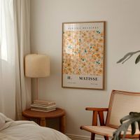 cuadro flores marco premium chapado en roble 30x40 cm
