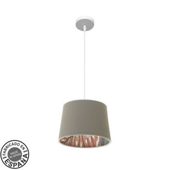 FABRILAMP Lámpara de techo colgante 30d Tunez 1xe27 Blanco/topo-estampado